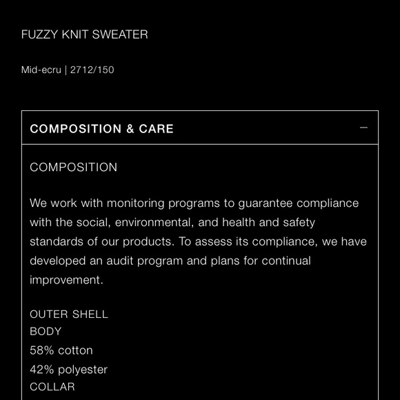 Zara fuzzy knit sweater, size Large, ecru, cotton blend - Picture 9 of 11